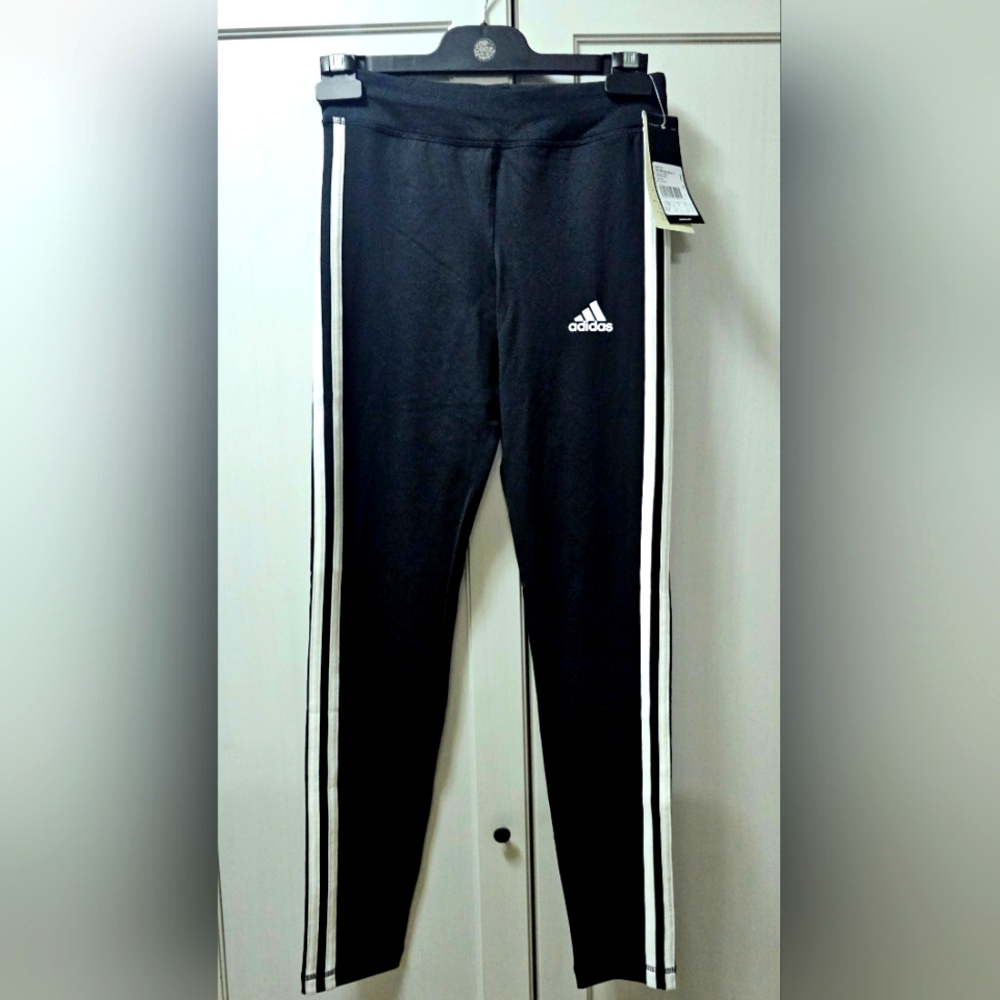 Adidas Kids Climalite Black and White Stripe Leggings